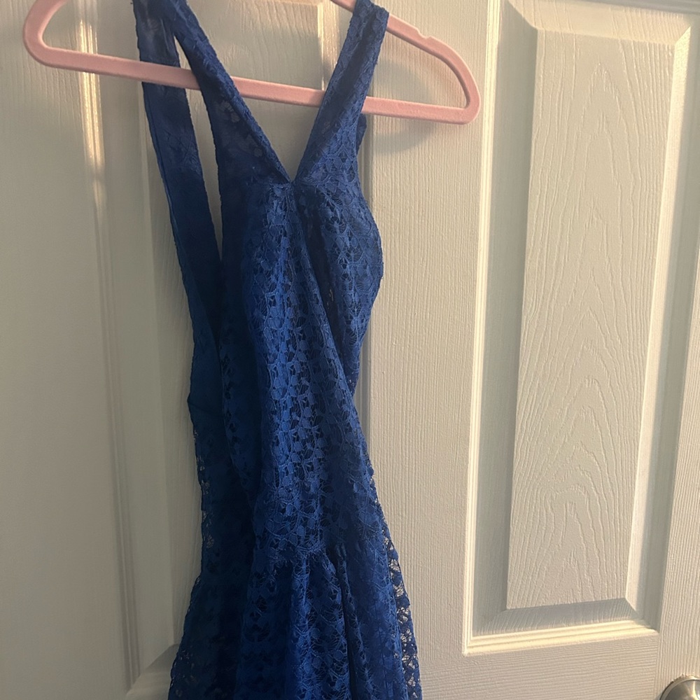 blue lace dress